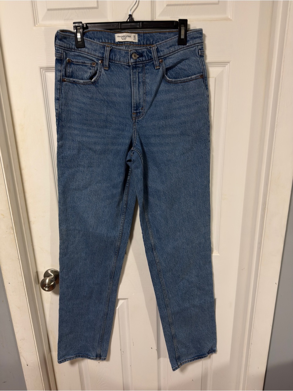 Abercrombie & Fitch Mid Rise Straight-Leg Blue Jeans